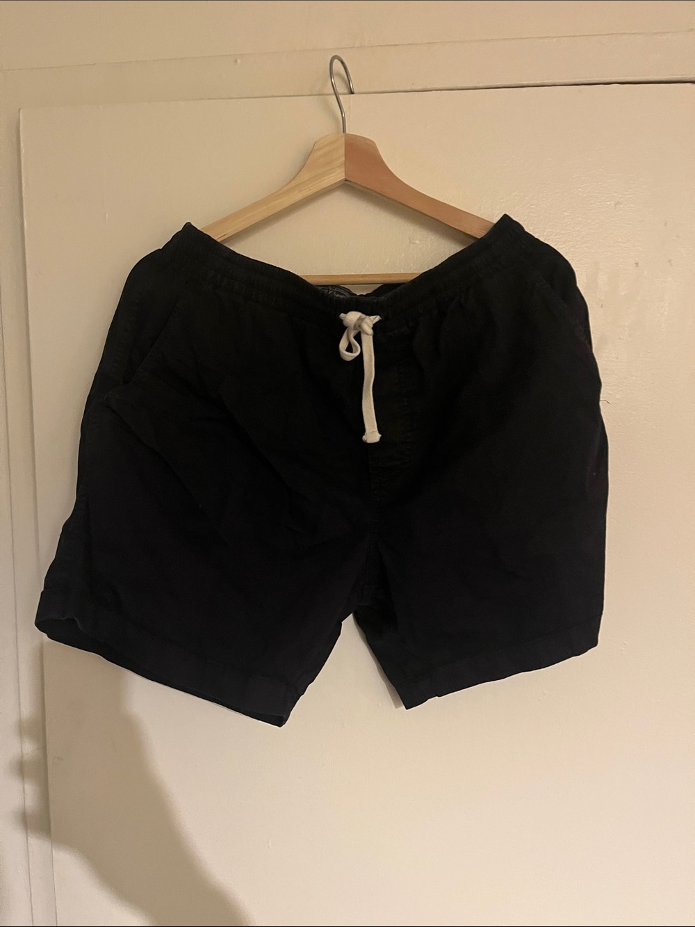 J. Crew Black Men's Hybrid Shorts with White Drawstring